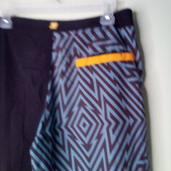 Society Of The Sun Swim Trunks Men 32 Board Shorts Brown Orange Blue - Picture 12 of 15